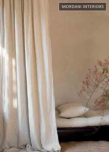 100% Linen Cream Window Curtains